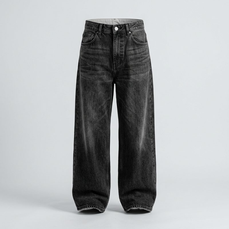 Baggy Jeans — Washed Black