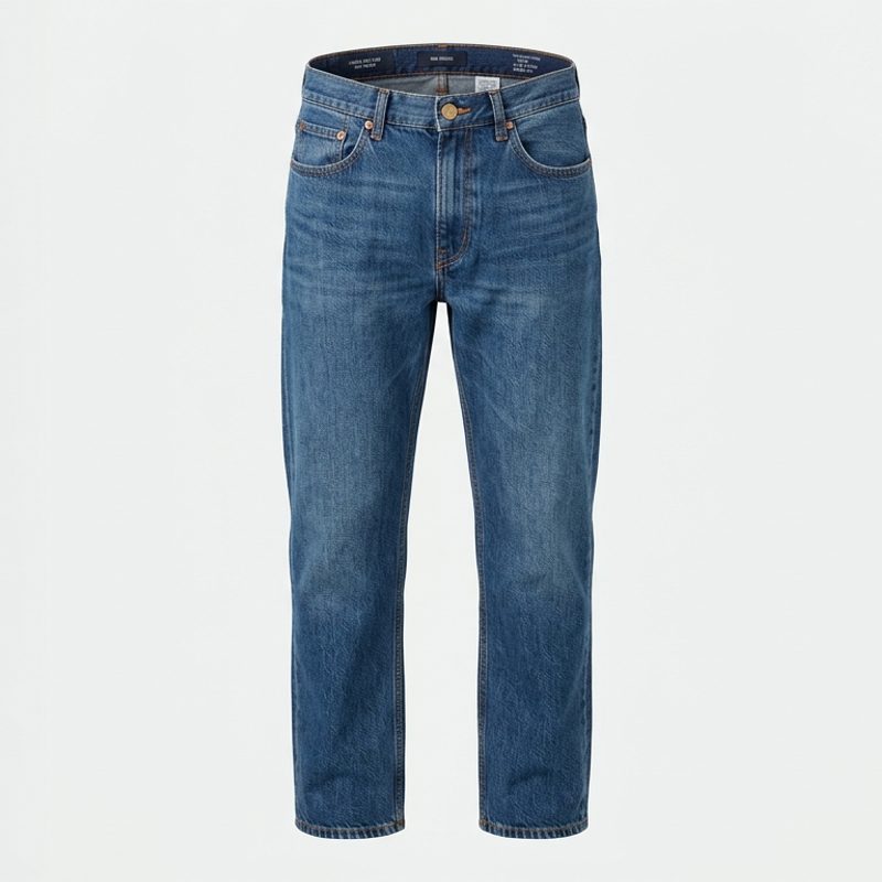 Relaxed Straight Jeans — Indigo